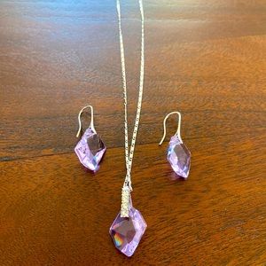 Amethyst NWOT necklace and earrings set